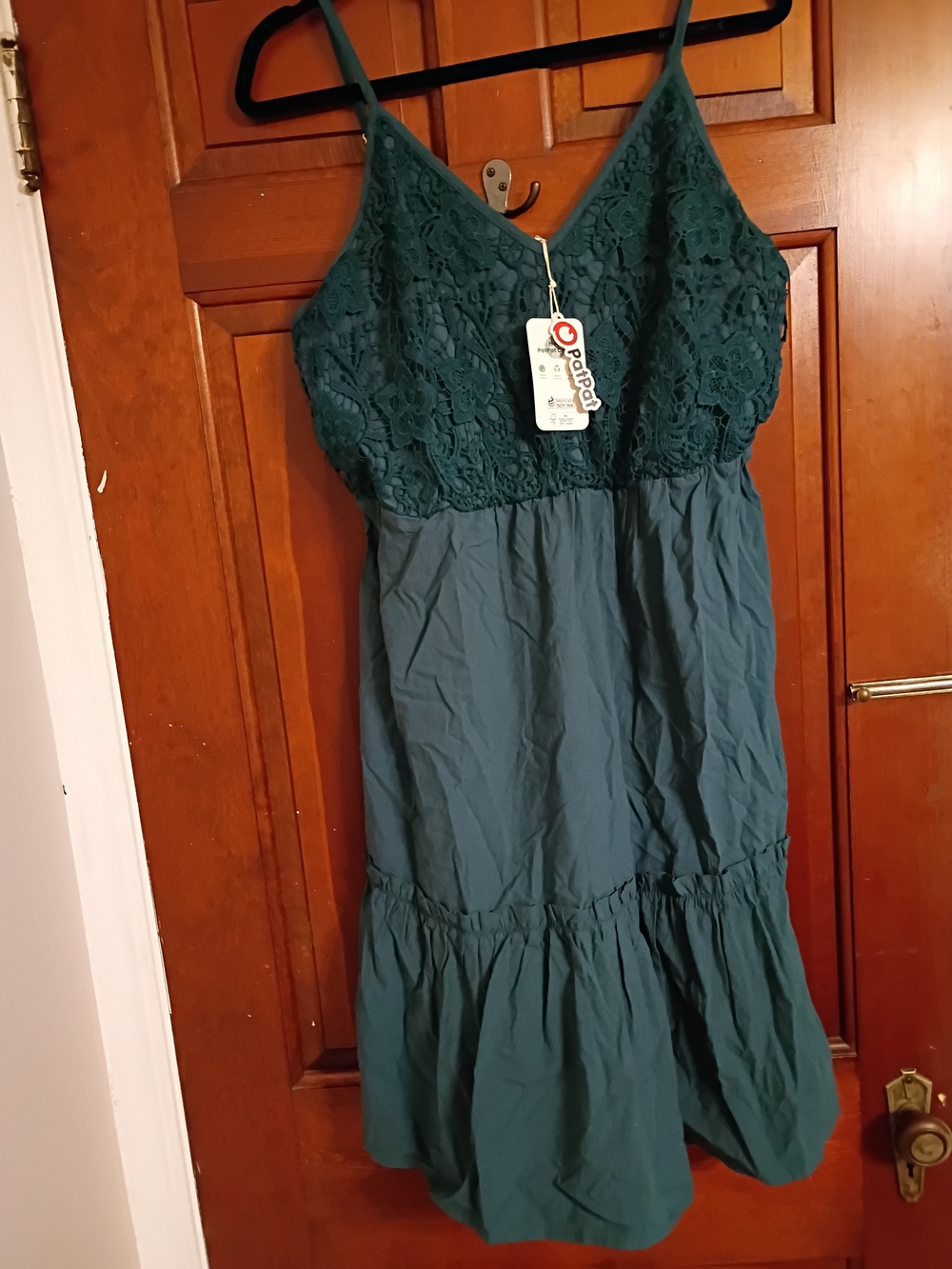 PatPat Teal Lace-Top Spaghetti Strap Women's Dress Size XL